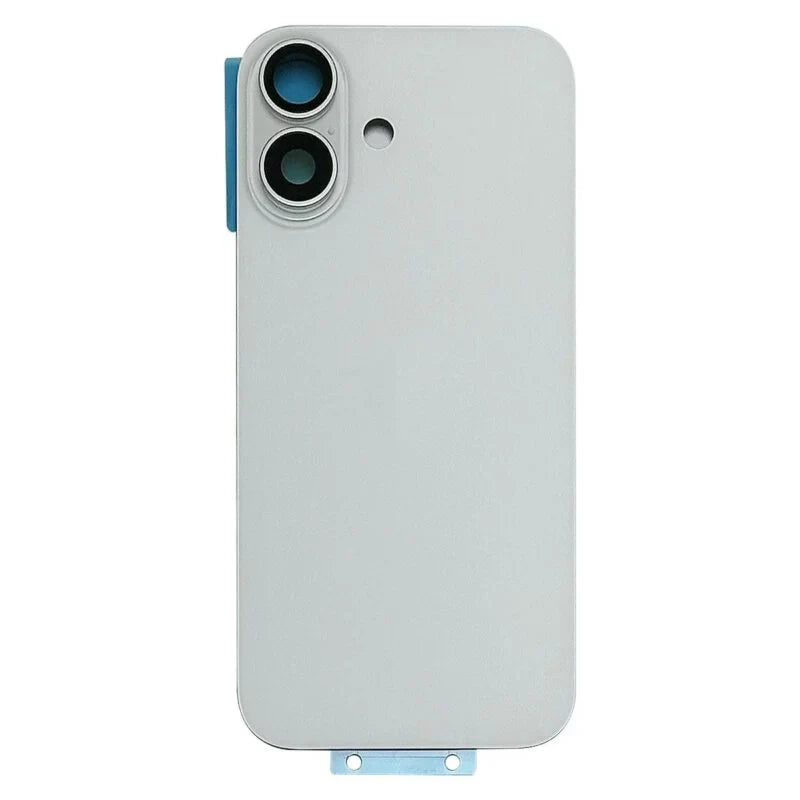 Back Cover Glass for iPhone 16 with Camera Lens Cover + MagSafe Magnet (White)